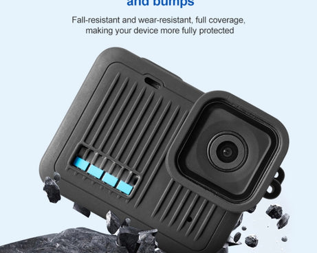 For GoPro HERO 2024 Silicone Protective Case with Wrist Strap & Lens Cover, Silicone Case