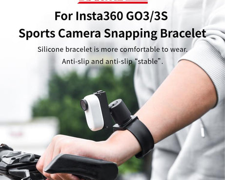 For Insta360 GO 3S / GO 3 STARTRC Silicone Wristband Snap Ring Quick Release Fixed Adapter Mount