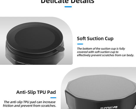 Sunnylife Universal Suction Cup Adapter Base Strong Suction Sucker for Action Camera