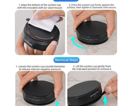 Sunnylife Universal Suction Cup Adapter Base Strong Suction Sucker for Action Camera