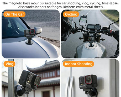 Sunnylife Quick-Release Magnetic Base Mount 1/4 180 Tilt Adjustable Tabletop Base Bracket For Insta360 X4 Air / X5 / Ace / Ace Pro 2 / 1, DZ-142 For Insta360 X4 Air / X5