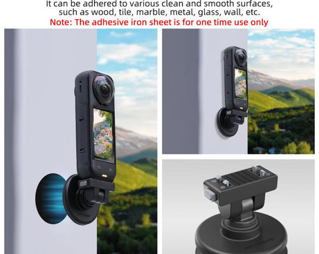 Sunnylife Quick-Release Magnetic Base Mount 1/4 180 Tilt Adjustable Tabletop Base Bracket For Insta360 X4 Air / X5 / Ace / Ace Pro 2 / 1, DZ-142 For Insta360 X4 Air / X5