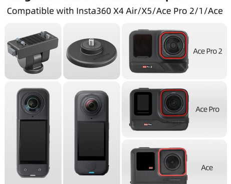 Sunnylife Quick-Release Magnetic Base Mount 1/4 180 Tilt Adjustable Tabletop Base Bracket For Insta360 X4 Air / X5 / Ace / Ace Pro 2 / 1, DZ-142 For Insta360 X4 Air / X5