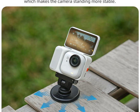 For Insta360 GO Ultra Sunnylife Quick-Release Magnetic Base Mount 1/4 180 Tilt Adjustable Tabletop Base Bracket, DZ-143 For Insta360 GO Ultra