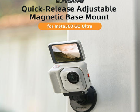 For Insta360 GO Ultra Sunnylife Quick-Release Magnetic Base Mount 1/4 180 Tilt Adjustable Tabletop Base Bracket, DZ-143 For Insta360 GO Ultra