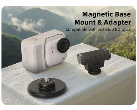 For Insta360 GO Ultra Sunnylife Quick-Release Magnetic Base Mount 1/4 180 Tilt Adjustable Tabletop Base Bracket, DZ-143 For Insta360 GO Ultra