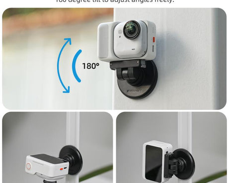 For Insta360 GO Ultra Sunnylife Quick-Release Magnetic Base Mount 1/4 180 Tilt Adjustable Tabletop Base Bracket, DZ-143 For Insta360 GO Ultra