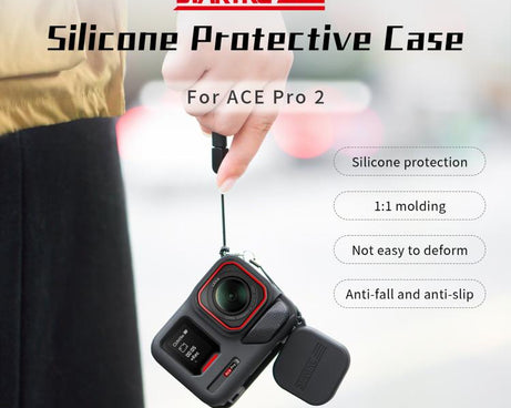 For Insta360 Ace Pro 2 STARTRC Body Silicone Case with Lens Cap & Lanyard