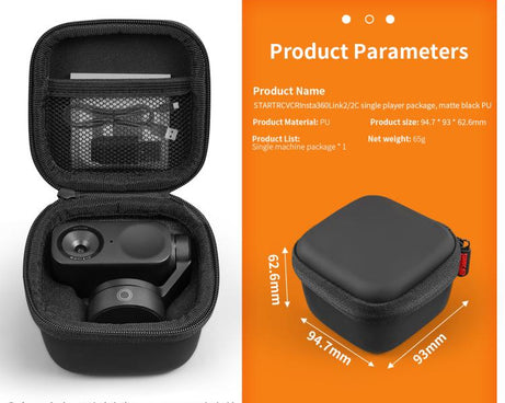For Insta360 Link 2 / 2C / 2 Pro STARTRC Mini Portable Body Diamond Texture PU Storage Bag, For Insta360 Link 2