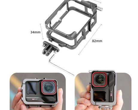 For Insta360 Ace Pro 2 Metal Protective Cage Adapter Frame