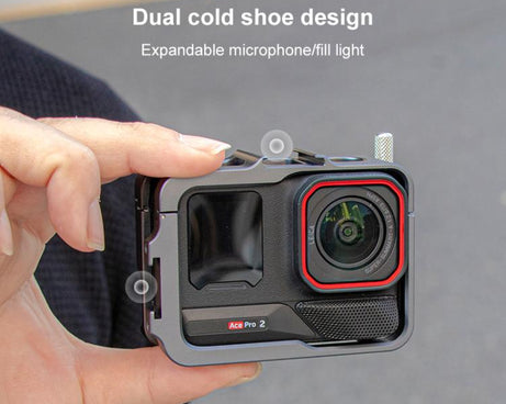 For Insta360 Ace Pro 2 Metal Protective Cage Adapter Frame