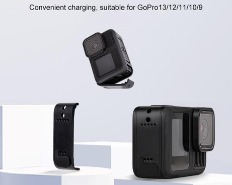 PULUZ ABS Plastic Battery Side Interface Cover with Silicone Plug for GoPro HERO13 Black /12 Black /11 Black /10 Black /9 Black