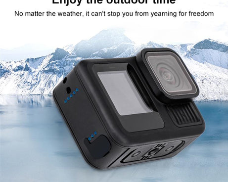 PULUZ ABS Plastic Battery Side Interface Cover with Silicone Plug for GoPro HERO13 Black /12 Black /11 Black /10 Black /9 Black