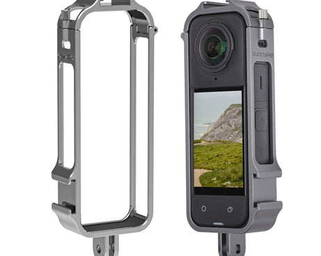 For Insta360 X4 Sunnylife Metal Protective Cage Rig with Cold Shoe Bases & Tripod Adapter