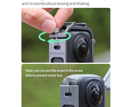 For Insta360 X4 Sunnylife Metal Protective Cage Rig with Cold Shoe Bases & Tripod Adapter