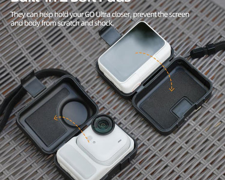 For Insta360 GO Ultra Sunnylife Portable Protective Case Shock-proof Dust-proof Storage Box with Lanyard, For Insta360 GO Ultra