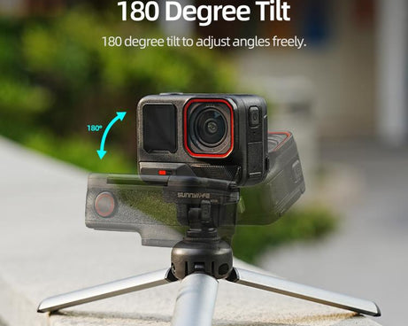Sunnylife Magnetic Quick Release Adapter Mount 1/4 180 Tilt Adjustable Selfie Stick Adapter Stand for Insta360 X4 Air / X5 / Ace Pro 2 / 1 / Ace, AD136 For Insta360 X4 Air / X5
