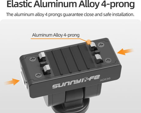 Sunnylife Magnetic Quick Release Adapter Mount 1/4 180 Tilt Adjustable Selfie Stick Adapter Stand for Insta360 X4 Air / X5 / Ace Pro 2 / 1 / Ace, AD136 For Insta360 X4 Air / X5