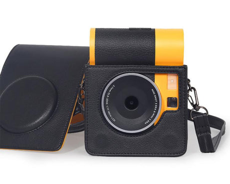 Vertical Full Body Camera Vegan Leather Case Bag with Strap For Kodak MINI SHOT 3 ERA MS300, For Kodak MINI SHOT 3 ERA MS300