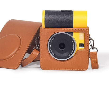 Vertical Full Body Camera Vegan Leather Case Bag with Strap For Kodak MINI SHOT 3 ERA MS300, For Kodak MINI SHOT 3 ERA MS300