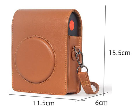 Vertical Full Body Camera Vegan Leather Case Bag with Strap For Kodak MINI SHOT 3 ERA MS300, For Kodak MINI SHOT 3 ERA MS300