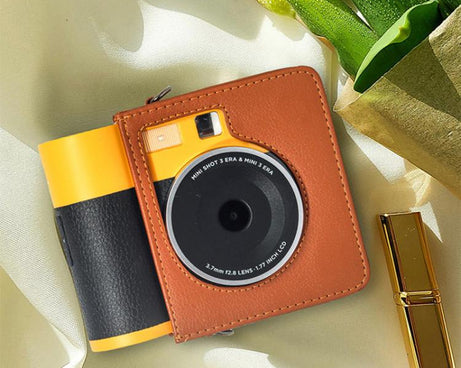Vertical Full Body Camera Vegan Leather Case Bag with Strap For Kodak MINI SHOT 3 ERA MS300, For Kodak MINI SHOT 3 ERA MS300