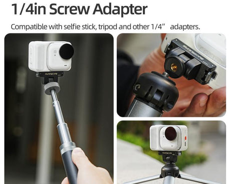 For Insta360 GO Ultra Sunnylife Magnetic Quick Release Adapter Mount 1/4 Interface 180 Tilt Adjustable Selfie Stick Adapter Stand, AD137 For Insta360 GO Ultra