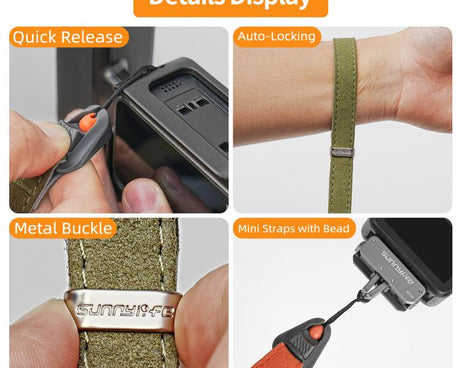 Sunnylife Universal Quick-Release Wrist Strap Adjustable Wrist Lanyard Soft Safe Rope for Action Camera