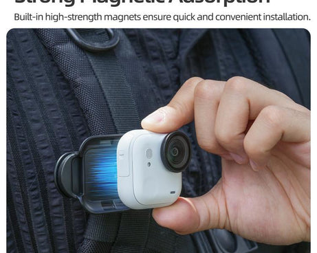 For Insta360 GO Ultra Sunnylife Magnetic Backpack Clip Action Camera Clamp Vertical-Horizontal Mount