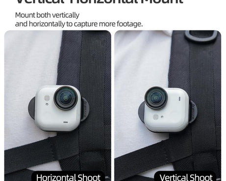 For Insta360 GO Ultra Sunnylife Magnetic Backpack Clip Action Camera Clamp Vertical-Horizontal Mount