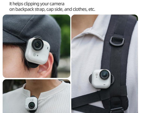 For Insta360 GO Ultra Sunnylife Magnetic Backpack Clip Action Camera Clamp Vertical-Horizontal Mount