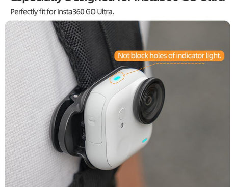For Insta360 GO Ultra Sunnylife Magnetic Backpack Clip Action Camera Clamp Vertical-Horizontal Mount