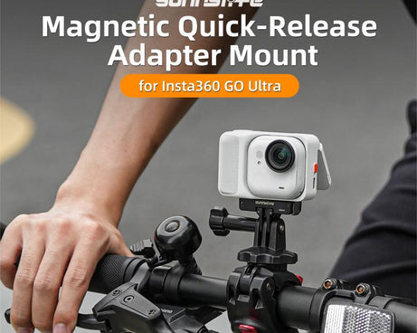 For Insta360 GO Ultra Sunnylife Magnetic Quick Release Adapter Mount Foldable Base Dual-Claws 1/4 Adapter