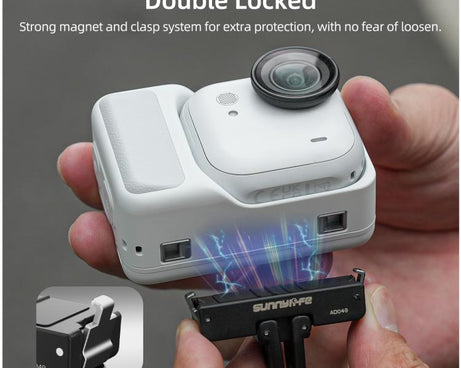 For Insta360 GO Ultra Sunnylife Magnetic Quick Release Adapter Mount Foldable Base Dual-Claws 1/4 Adapter