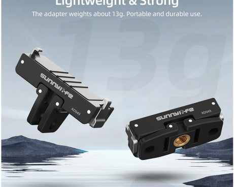 For Insta360 GO Ultra Sunnylife Magnetic Quick Release Adapter Mount Foldable Base Dual-Claws 1/4 Adapter