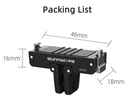 For Insta360 GO Ultra Sunnylife Magnetic Quick Release Adapter Mount Foldable Base Dual-Claws 1/4 Adapter