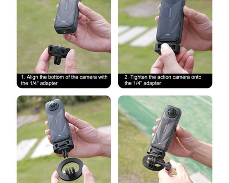 1/4 inch Screw Adjustable ABS Action Camera Tripod Adapter