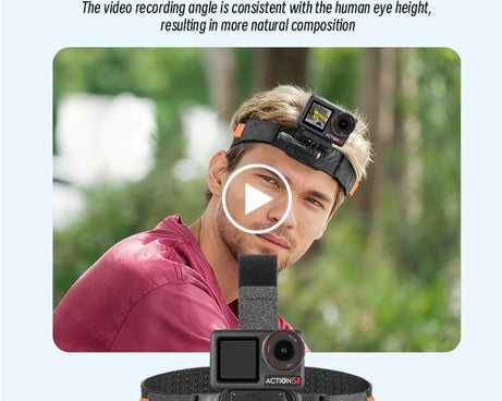 STARTRC Adjustable Head Strap Magnetic Eco-friendly Vlog POV Mount Belt for GoPro, Insta360, DJI Osmo Action and Other Action Cameras, Magnetic Vlog POV Mount Belt