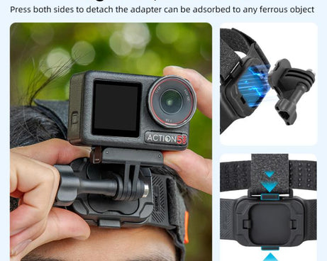 STARTRC Adjustable Head Strap Magnetic Eco-friendly Vlog POV Mount Belt for GoPro, Insta360, DJI Osmo Action and Other Action Cameras, Magnetic Vlog POV Mount Belt