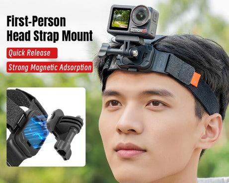 STARTRC Adjustable Head Strap Magnetic Eco-friendly Vlog POV Mount Belt for GoPro, Insta360, DJI Osmo Action and Other Action Cameras, Magnetic Vlog POV Mount Belt