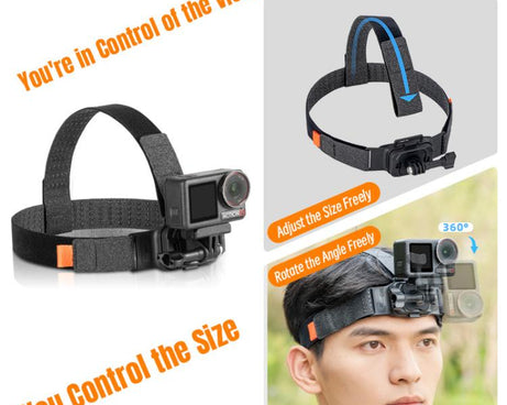 STARTRC Adjustable Head Strap Magnetic Eco-friendly Vlog POV Mount Belt for GoPro, Insta360, DJI Osmo Action and Other Action Cameras, Magnetic Vlog POV Mount Belt