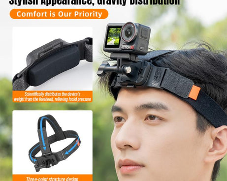 STARTRC Adjustable Head Strap Magnetic Eco-friendly Vlog POV Mount Belt for GoPro, Insta360, DJI Osmo Action and Other Action Cameras, Magnetic Vlog POV Mount Belt