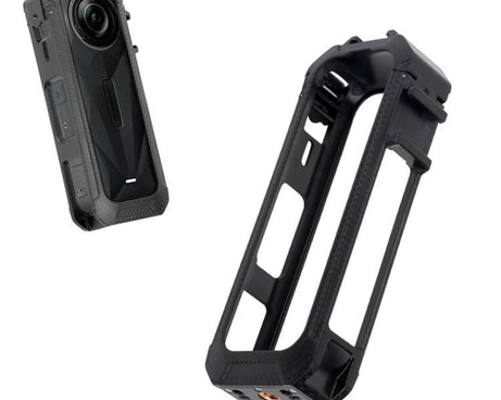 For Insta360 X5 Cold Shoe Carbon Fiber Texture ABS Plastic Protective Frame