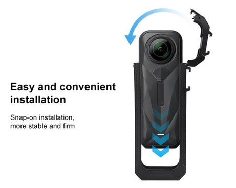 For Insta360 X5 Cold Shoe Carbon Fiber Texture ABS Plastic Protective Frame