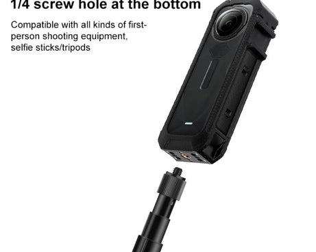 For Insta360 X5 Cold Shoe Carbon Fiber Texture ABS Plastic Protective Frame