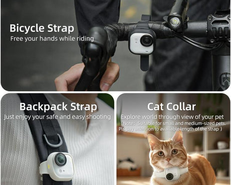 For Insta360 GO Ultra Sunnylife Expansion Band Strap Silicone Protective Cover Wristband Backpack Bicycle Stripe Cat Collar