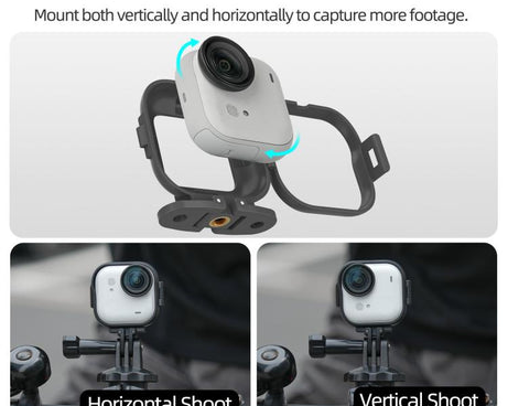 For Insta360 GO Ultra Sunnylife Foldable Vertical-Horizontal Adapter Mount Protective Frame Mounting Brackets Housing Cover