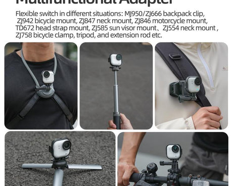 For Insta360 GO Ultra Sunnylife Foldable Vertical-Horizontal Adapter Mount Protective Frame Mounting Brackets Housing Cover