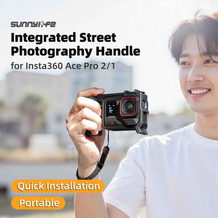 Sunnylife Street Photography Handle Ergonomic Hand Grip Quick Release Shutter Handle for Insta360 Ace Pro 2 / 1