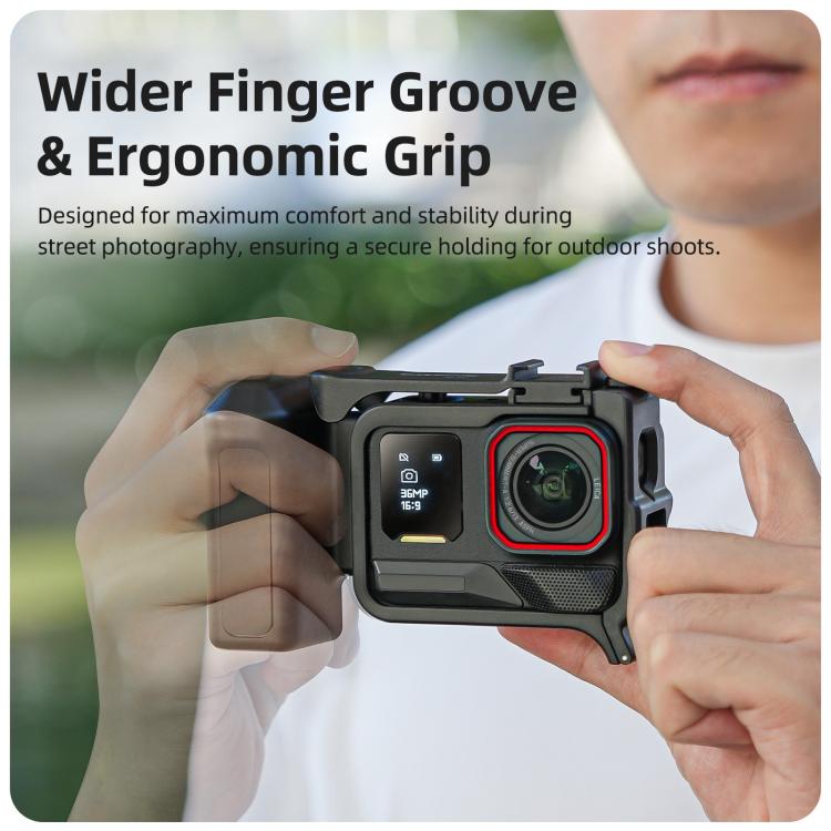 Sunnylife Street Photography Handle Ergonomic Hand Grip Quick Release Shutter Handle for Insta360 Ace Pro 2 / 1